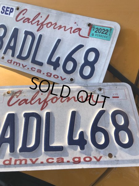 画像2: Original USA California License Plate 8ADL468 SET (R316) (2)