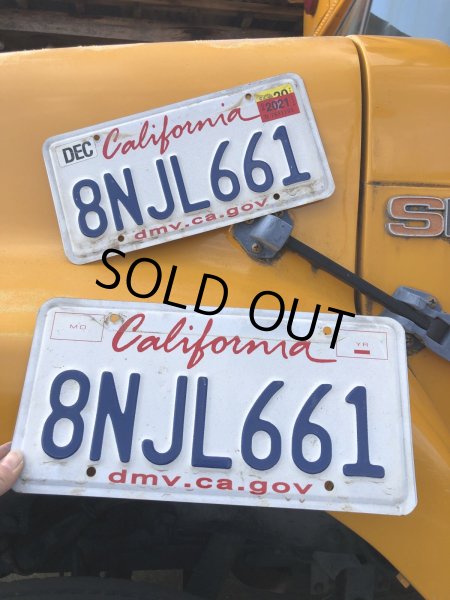 画像1: Original USA California License Plate 8NJL661 SET (R311) (1)