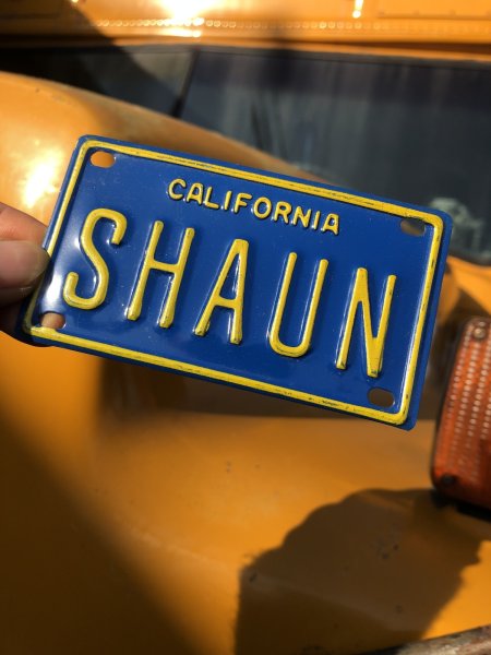 画像1: 70s Vintage California Kids Bicycle Name License Plate / SHAUN (R328)  (1)