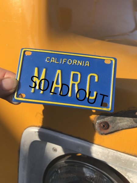 画像1: 70s Vintage California Kids Bicycle Name License Plate / MARC (R329)  (1)
