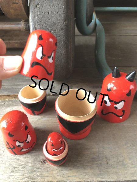 画像10: Red Devil Matryoshka Wooden Figurines (R326)  (10)
