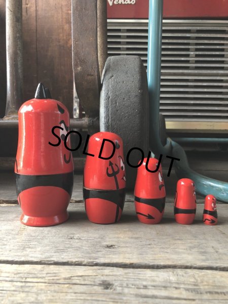 画像2: Red Devil Matryoshka Wooden Figurines (R326)  (2)