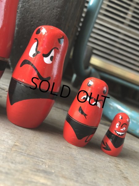 画像5: Red Devil Matryoshka Wooden Figurines (R326)  (5)