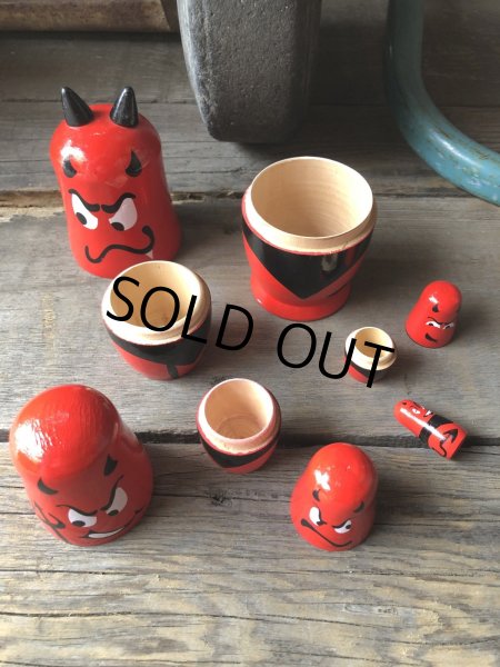画像12: Red Devil Matryoshka Wooden Figurines (R326)  (12)