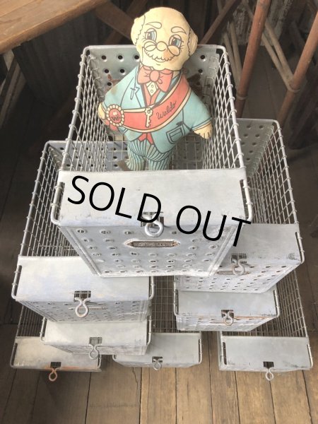 画像10: Vintage USA Industrial Metal Wire # Locker Basket GB-490 (R329) (10)