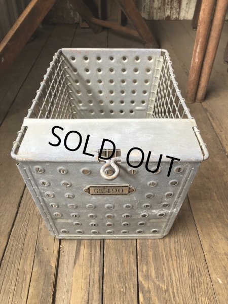 画像2: Vintage USA Industrial Metal Wire # Locker Basket GB-490 (R329) (2)