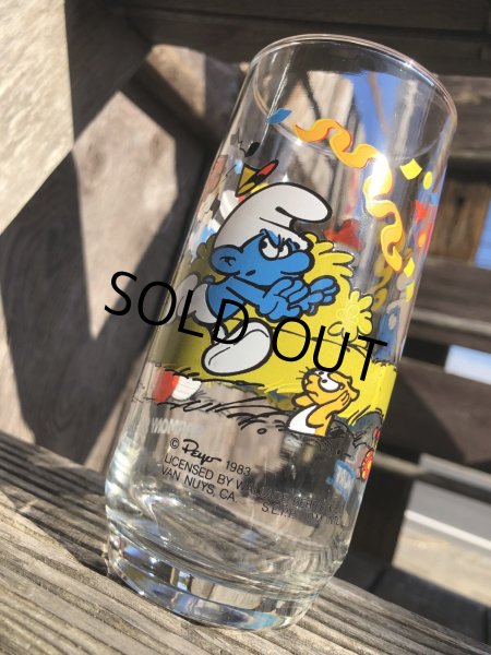 画像3: 80s Vintage Hardee's Smurf Glass HARMONY SMURF (R341) (3)