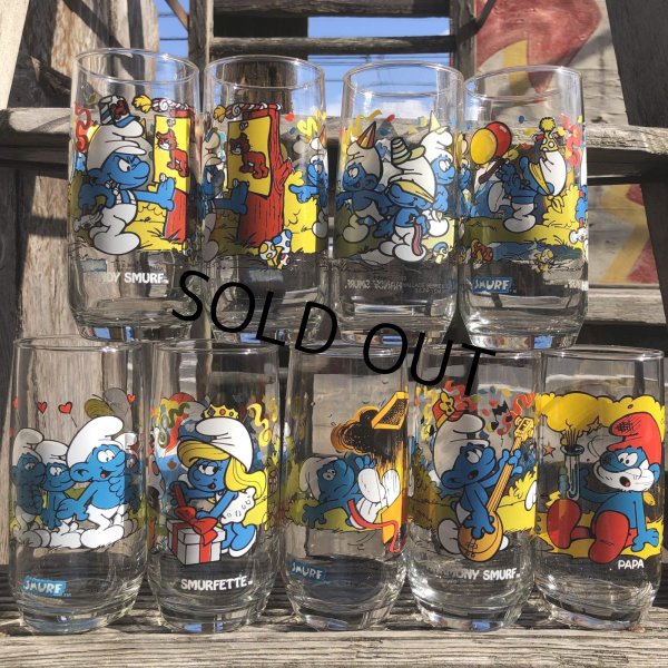 画像5: 80s Vintage Hardee's Smurf Glass HARMONY SMURF (R341) (5)