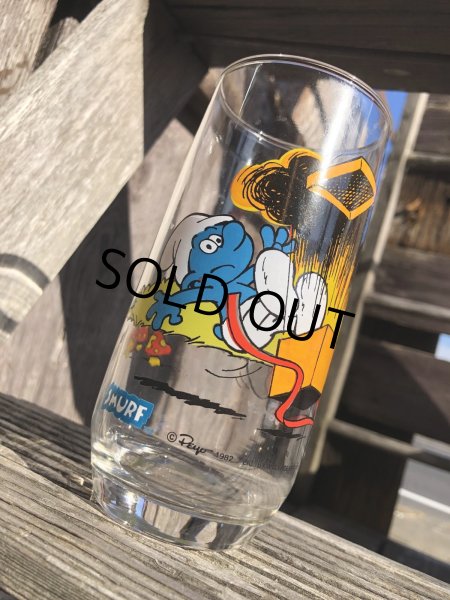 画像2: 80s Vintage Hardee's Smurf Glass JOKEY (R342) (2)