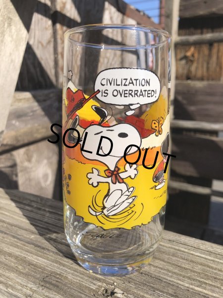 画像1: 80s Vintage McDonald's Camp Snoopy Collection Glass (R345) (1)