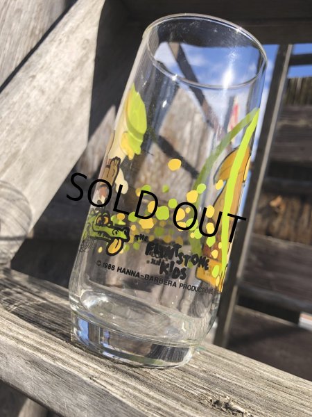 画像2: 80s Vintage Pizza Hut THE FLINT STONE KIDS Glass (R356) (2)