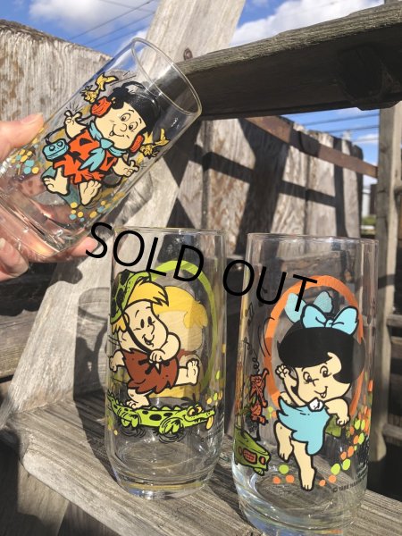 画像8: 80s Vintage Pizza Hut THE FLINT STONE KIDS Glass (R356) (8)