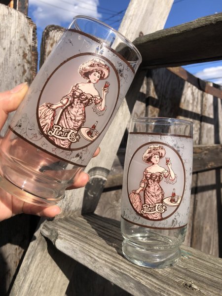 画像7: 70s Vintage Glass Pepsi Cola Victorian (R372) (7)