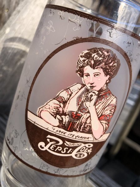 画像5: 70s Vintage Glass Pepsi Cola Victorian (R372) (5)