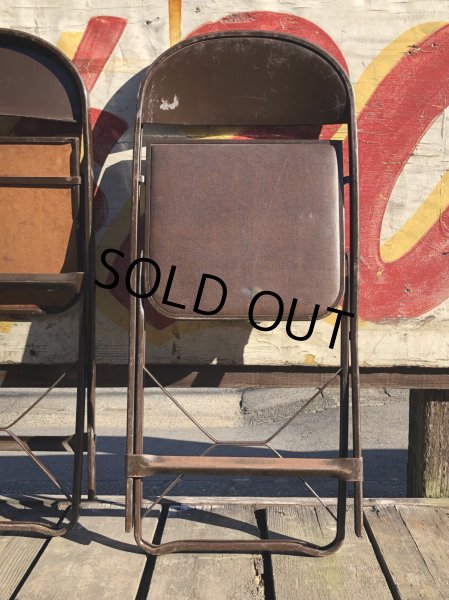 画像1: Vintage USA Metal Folding Chair Packer7 (B385) (1)