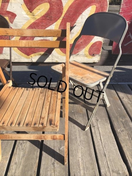 画像15: Vintage USA  Metal x Wood Folding Chair Clarin (B382) (15)