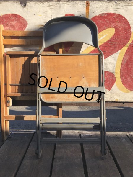 画像14: Vintage USA  Metal x Wood Folding Chair Clarin (B382) (14)