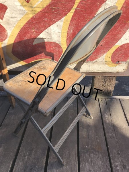 画像11: Vintage USA  Metal x Wood Folding Chair Clarin (B382) (11)