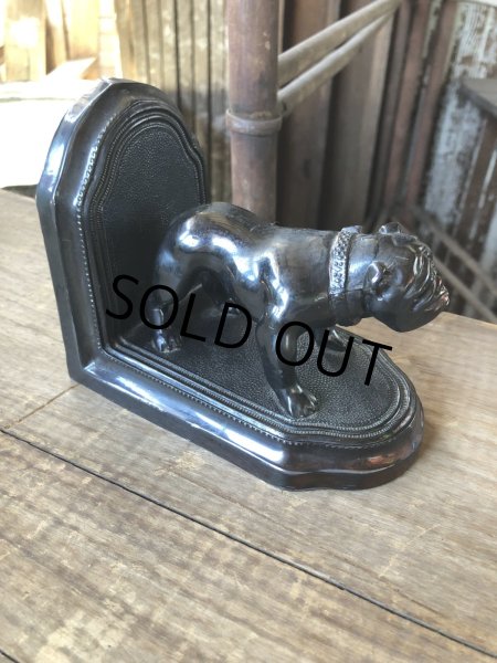 画像2: Vintage Metal Bulldog Bookend Statue (R386) (2)