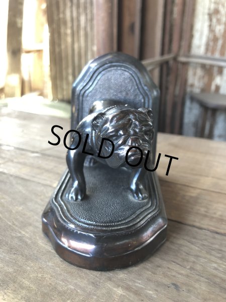 画像1: Vintage Metal Bulldog Bookend Statue (R386) (1)