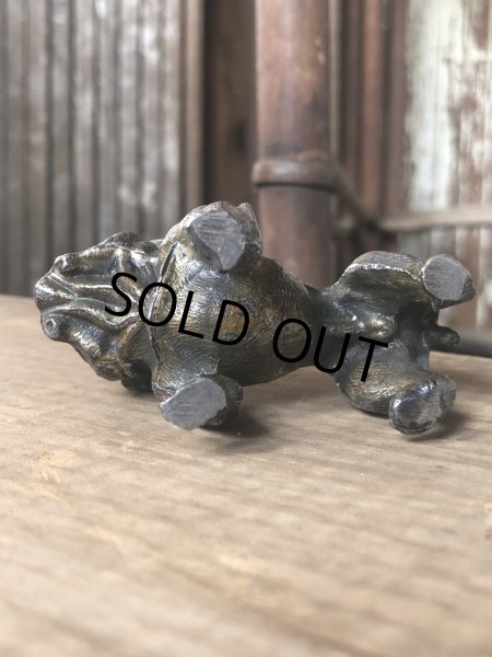 画像9: Vintage Bulldog Metal Paper Weight Statue (R387) (9)