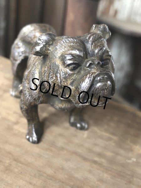 画像14: Vintage Bulldog Metal Paper Weight Statue (R387) (14)