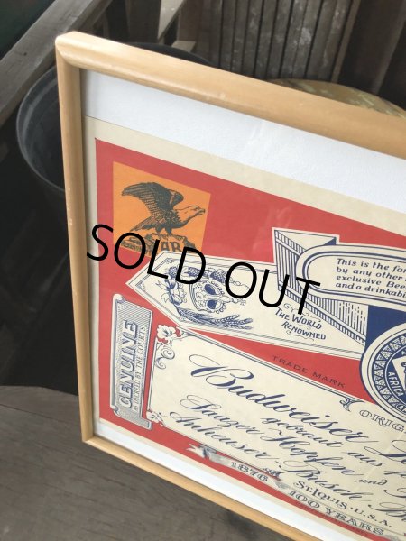 画像3: Vintage Budweiser Beer 1876-1976 100YEARS w/Frame (R393) (3)