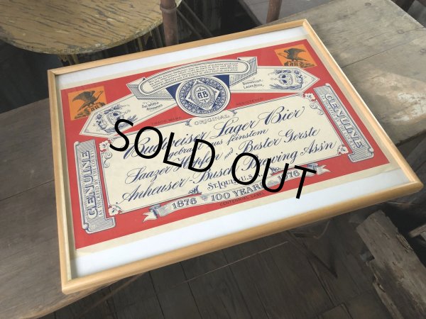 画像6: Vintage Budweiser Beer 1876-1976 100YEARS w/Frame (R393) (6)