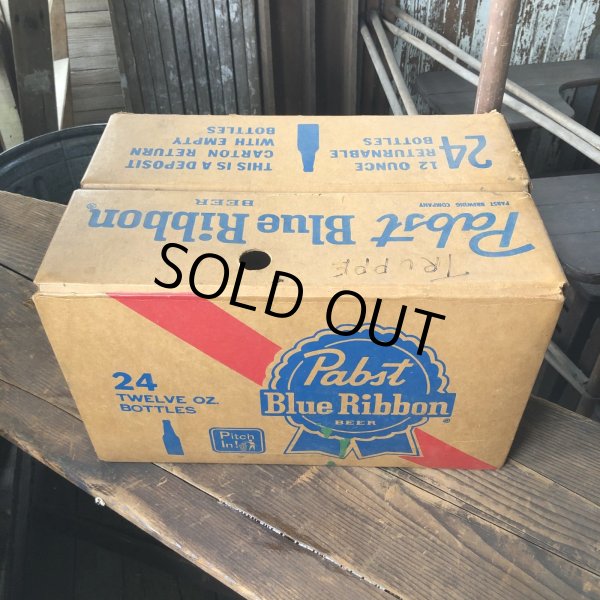 画像4: Vintage Pabst Blue Ribbon Beer 24 Bottle Box (R392) (4)