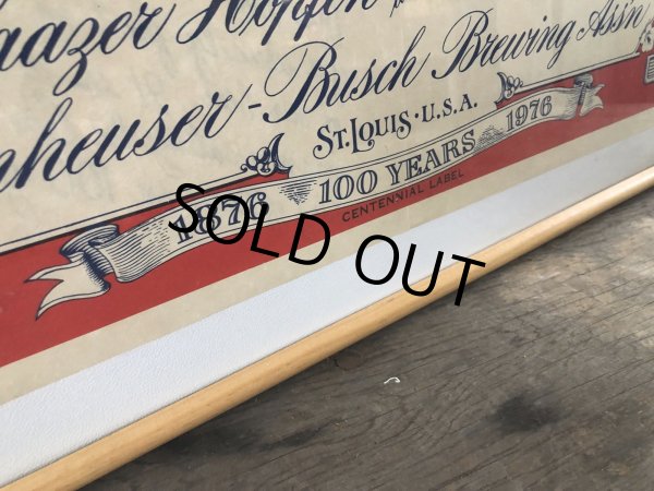 画像2: Vintage Budweiser Beer 1876-1976 100YEARS w/Frame (R393) (2)