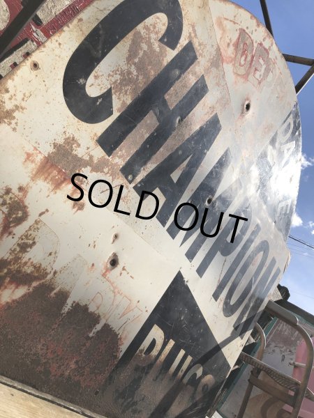 画像10: 【店舗引き取り限定】 Vintage CHAMPION SPARK PLUG SERVICE GAS STATION Sign Bullet Holes Huge ! (R403)  (10)