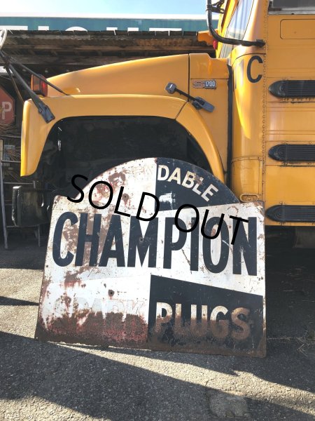 画像16: 【店舗引き取り限定】 Vintage CHAMPION SPARK PLUG SERVICE GAS STATION Sign Bullet Holes Huge ! (R403)  (16)