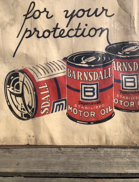 画像10: 【店舗引き取り限定】 Vintage Barnsdall Motor Oil Store Display Poster Sign RARE !!! (R404)  (10)