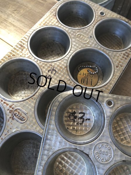 画像3: Vintage USA EKCO Metal Kitchenware Cupcake Muffin Tin Pan (R411)  (3)