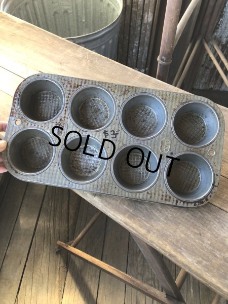画像1: Vintage USA EKCO Metal Kitchenware Cupcake Muffin Tin Pan (R411)  (1)