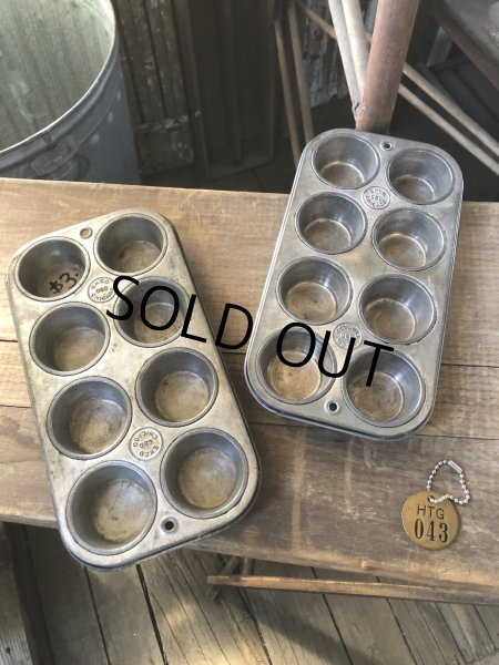画像1: Vintage USA EKCO Metal Kitchenware Cupcake Muffin Tin Pan (R407)  (1)