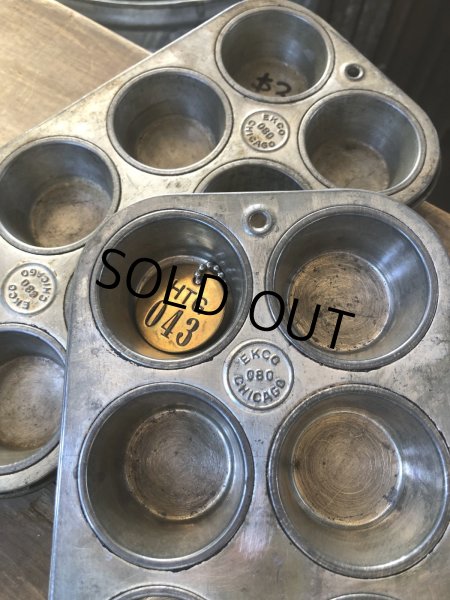 画像2: Vintage USA EKCO Metal Kitchenware Cupcake Muffin Tin Pan (R407)  (2)