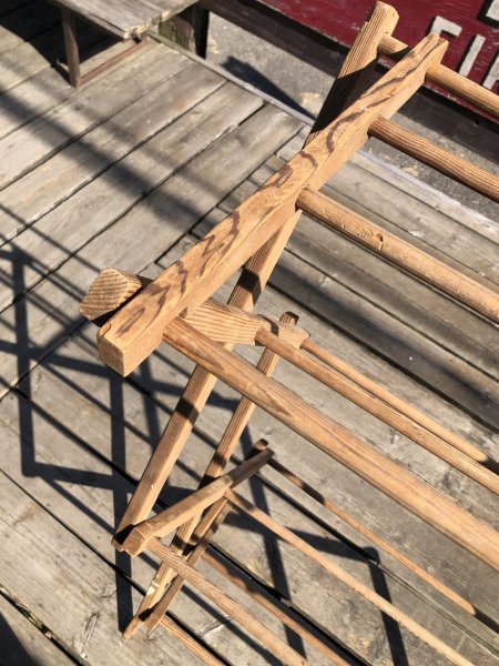 画像20: 【店舗引き取り限定】 Vintage Wooden Clothes Drying Laundry Folding Rack (R419) (20)