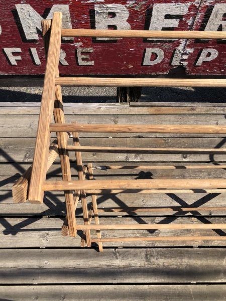 画像8: 【店舗引き取り限定】 Vintage Wooden Clothes Drying Laundry Folding Rack (R419) (8)
