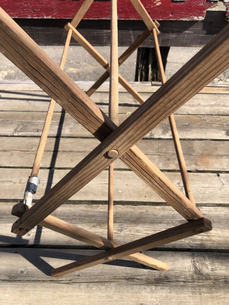 画像17: 【店舗引き取り限定】 Vintage Wooden Clothes Drying Laundry Folding Rack (R419) (17)