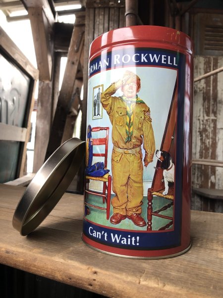 画像3: Advertising Tin Can Norman Rockwell Can't Wait!  (R418) (3)