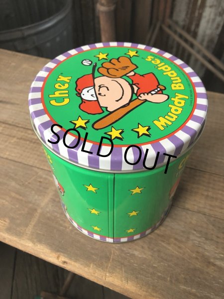 画像2: Advertising Tin Can Snoopy Chex Muddy Buddies (R421) (2)