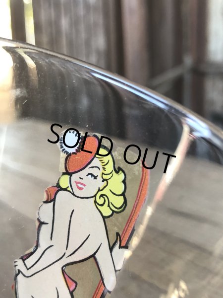 画像4: 50s Vintage Pinup Girl Nude Glass (R439) (4)