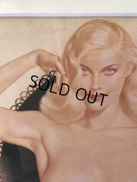 画像5: Vintage Pinup Girl Vargas Framed Pin-Up Art (R437) (5)