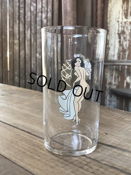 画像2: 50s Vintage Pinup Girl Nude Glass (R438) (2)
