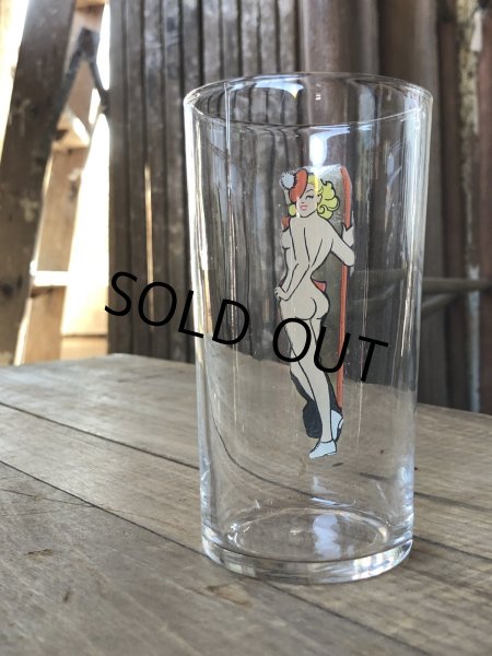 画像2: 50s Vintage Pinup Girl Nude Glass (R439) (2)