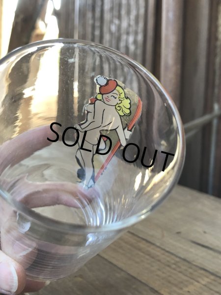 画像3: 50s Vintage Pinup Girl Nude Glass (R439) (3)
