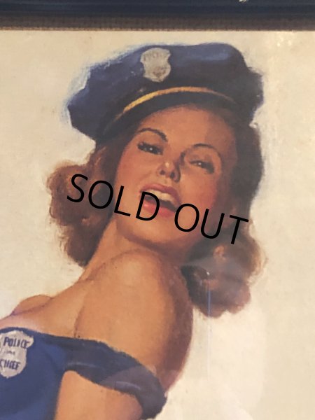 画像2:  Vintage Pinup Girl Earl Moran Framed Pin-Up Art (R436) (2)