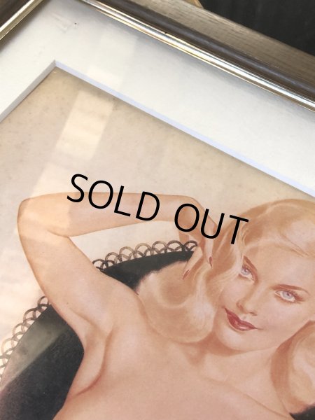 画像2: Vintage Pinup Girl Vargas Framed Pin-Up Art (R437) (2)