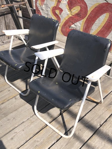 画像1: 50s SHWAYDER BROS INC Samson Cavalier Samsonite Folding Lawn Patio Armchair SET (R451) (1)